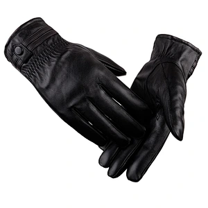 Man Winter Cycling Leather Gloves Windproof Outdoor Cycling Motorcycle Warm  Cashmere Men'S Leather Gloves Wholesale