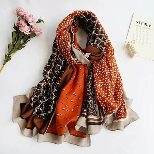 Fashion All-Match Graffiti Printing Women'S Shawl Scarf Can Be Customized