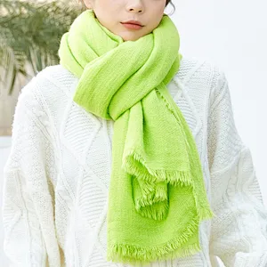Factory Direct Multi-Color Wholesale Pure Color Cashmere Soft Scarf Women Autumn Winter Shawl