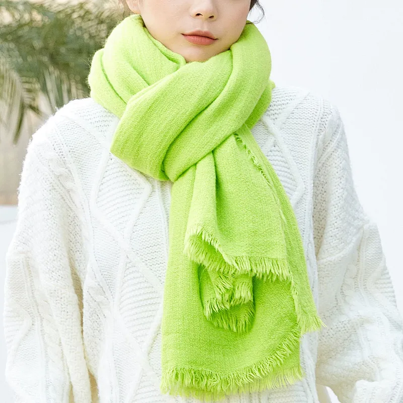 Factory Direct Multi-Color Wholesale Pure Color Cashmere Soft Scarf Women Autumn Winter Shawl