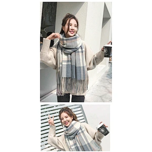Wholesale Plaid Scarf Women'S Autumn Winter Shawl New Korean Version Students Cute Little Ladies Scarf