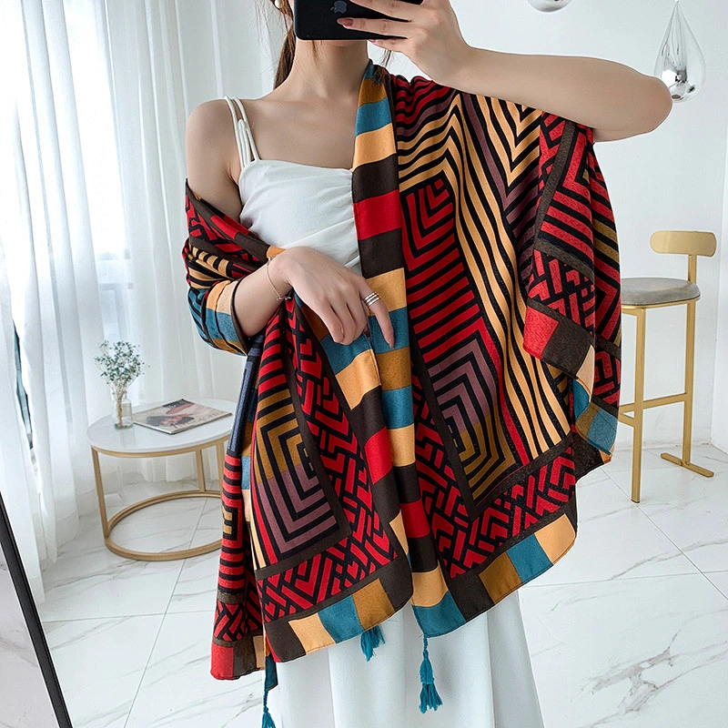 2020 New Product Cotton And Linen Ethnic Scarf Travel Silk Scarf Oversized Decoration Sunscreen Beach Long Shawl