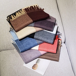 Ladies Scarf New Autumn Winter Tassel Shawl Scarf Korean Version Large Plaid Solid Color Cashmere Scarf
