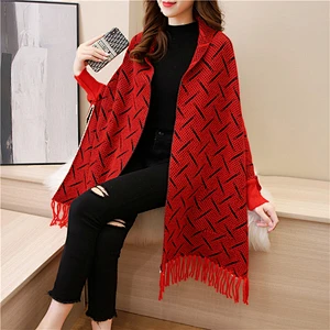 2020 Wholesale Mink Velvet Cape Cloak Women Jacket Winter New Style Cardigan Warm Shawl Cape With Sleeves