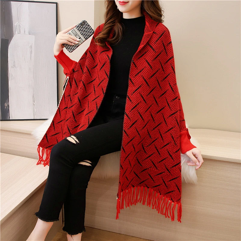 2020 Wholesale Mink Velvet Cape Cloak Women Jacket Winter New Style Cardigan Warm Shawl Cape With Sleeves