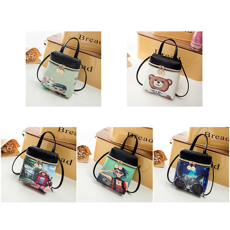 Hot Sale Cartoon Cute Printing Small Square Bag Women'S Shoulder Diagonal Bag Ladies Backpack