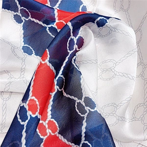 Wholesale New Design Fashion Digital Printed Woman Silk Scarf Geometric Silk Oversized Travel Decoration Shawl