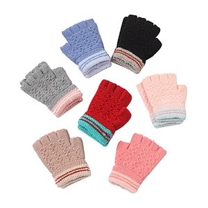 Factory Direct New Men Women Baby Knitted Gloves, Children'S Warm Gloves, Fashion Wild Half-Finger Gloves