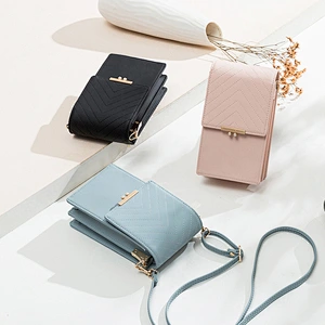 Korean Version Summer Mini Bag For Mobile Phone Stripe Geometric Female PU Messenger Bag