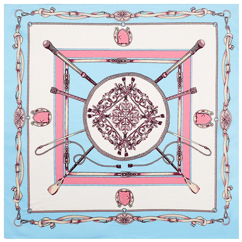 60*60cm Silk Scarf Twill Classic Chain Ladies New Small Square Scarf