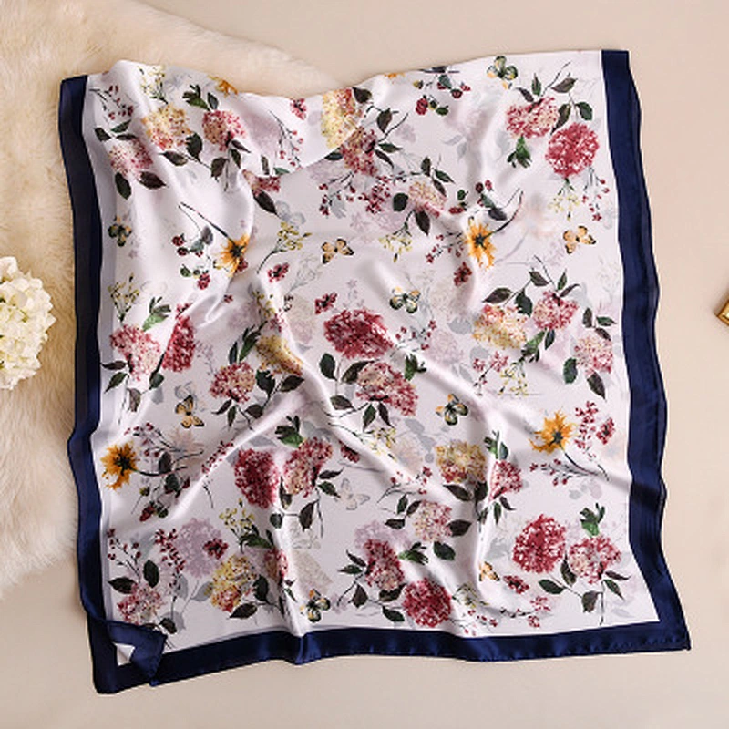 2020 spring and autumn new simulation silk scarf female long shawl seaside sunscreen beach towel