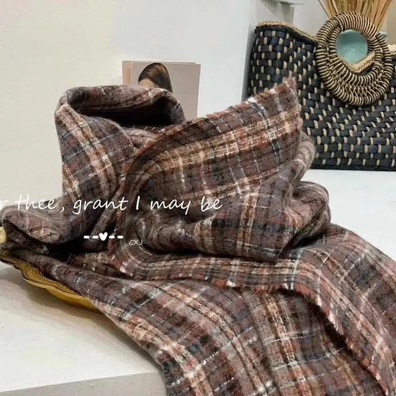 Wholesale Winter Shawl Warm Fashion Plaid Double-sided Colorful Lattice Pashmina Scarf