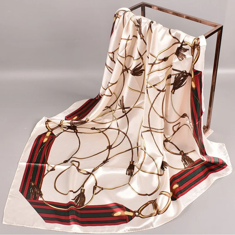 Popular Fashion Silk Scarf Trend Printing Women'S Shawl Can Be Customized