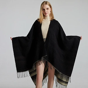 Factory Direct Scottish Classic Color Plaid Shawl Cloak Cashmere Tassels Thick Warm Shawl
