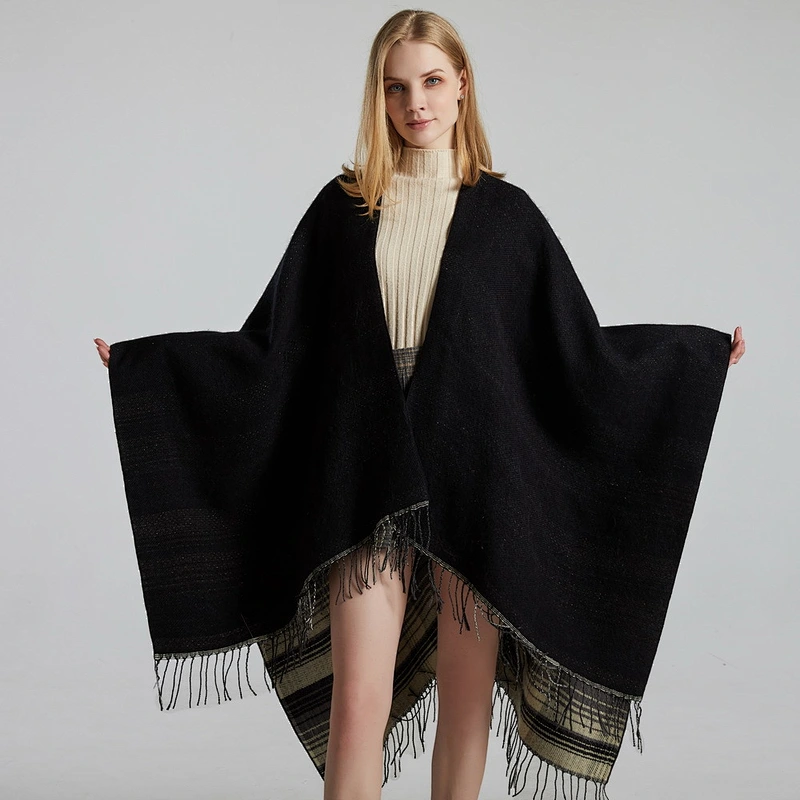 Factory Direct Scottish Classic Color Plaid Shawl Cloak Cashmere Tassels Thick Warm Shawl