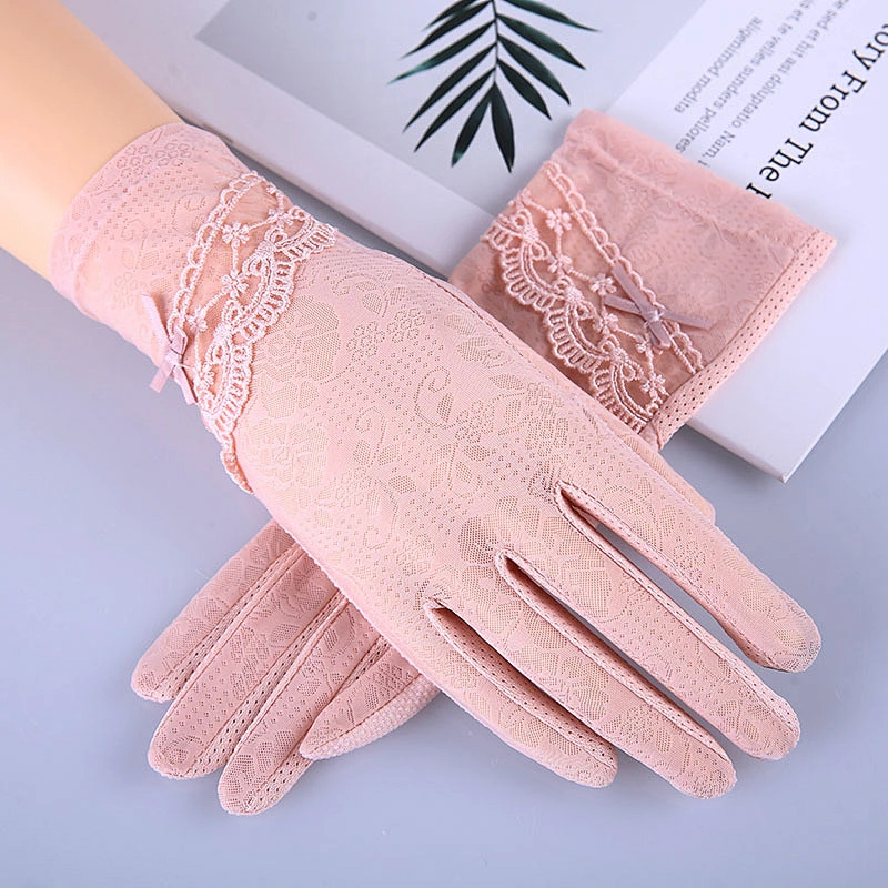 Wholesale Ladies Funky Lace Bow Gloves Non-skid Touch Screen Gloves Ice Silk Sunscreen Gloves