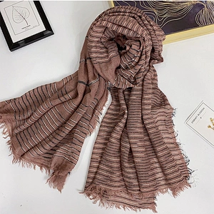 2020 Factory Wholesale Women Wool Blended Spring Autumn Simple Fashion Wild Feather Yarn Classic Scarf