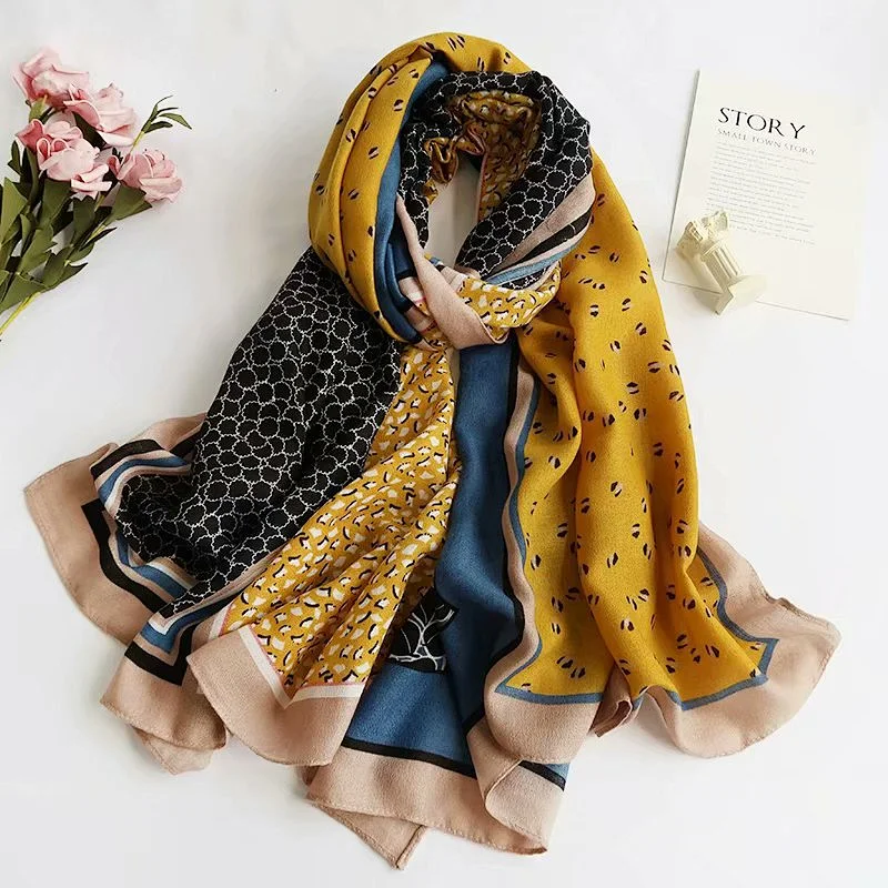 Fashion All-Match Graffiti Printing Women'S Shawl Scarf Can Be Customized
