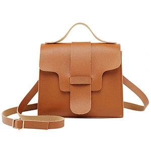 Wholesale Women 2020 New Style Mini Pure Colour Student Shoulder Bag PU Leather Girls Simple Retro Package Messenger Bags