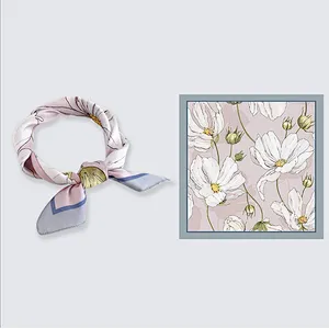 Wholesale Summer Silk Scarf Small Square Scarf Female Headband Multi-Function Trend Original Chic Small Silk Scarf