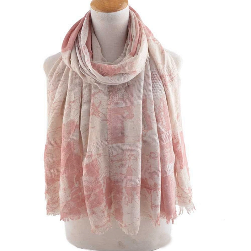 Spring Autumn Korean Style Pastoral Ink Painting Graffiti Printing Shawl Scarf For Ladies Cotton And Linen Beach Shawl