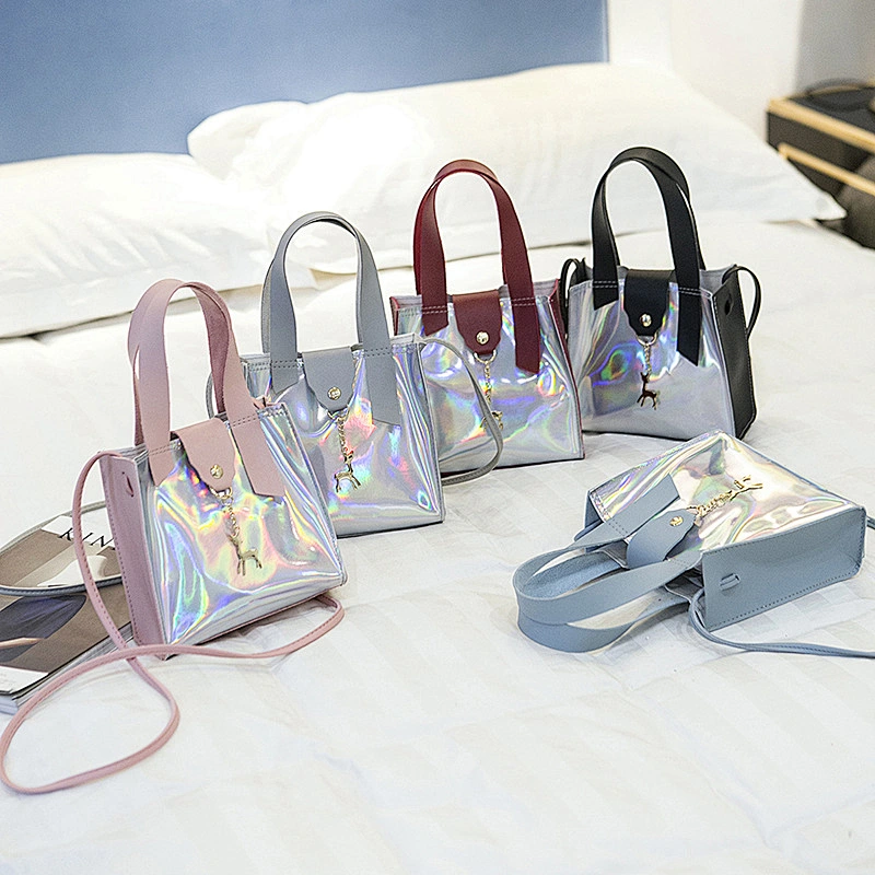 Shining Laser PU Single Shoulder Women Leather Handbags Holographic Crossbody Bag