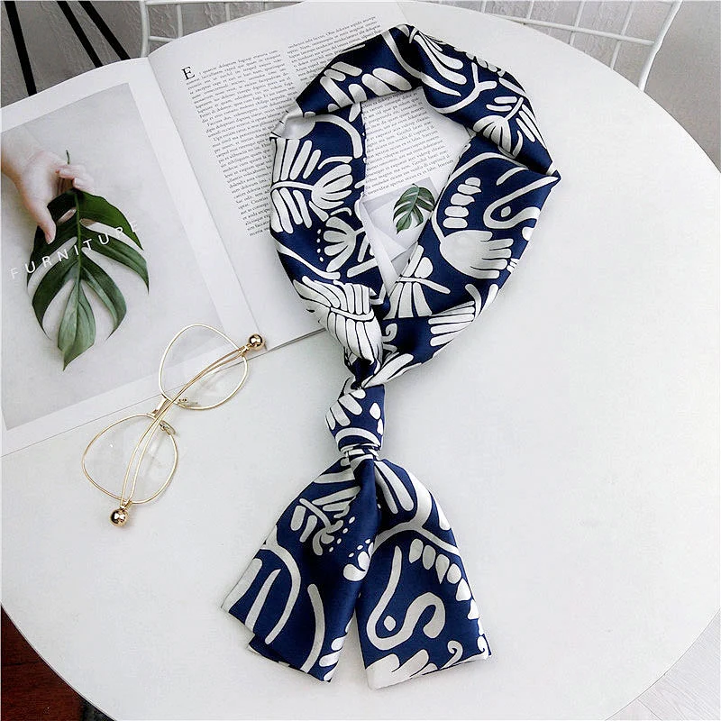 Custom Printed Spring Autumn Versatile Double-Sided Decorative Fashion Small Silk Scarves