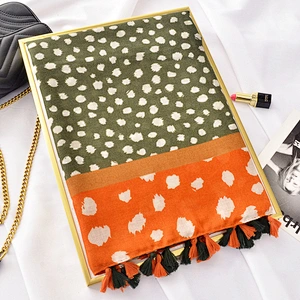 Korean Version Scarf Ladies New Wild Border Color Matching Shawl Fashion Student Small Clouds Tassel Dual-Use Scarves