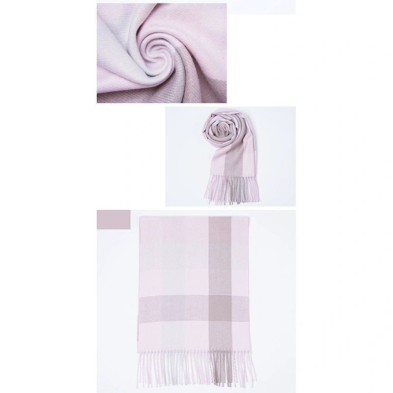 2020 New Plaid Stitching Cashmere Thick Warm Tassel Scarf Wholesale Literary Style Shawl