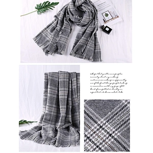 2020 Autumn And Winter New Houndstooth Plaid Scarf Widened Thickened Enlarged Cashmere Shawl