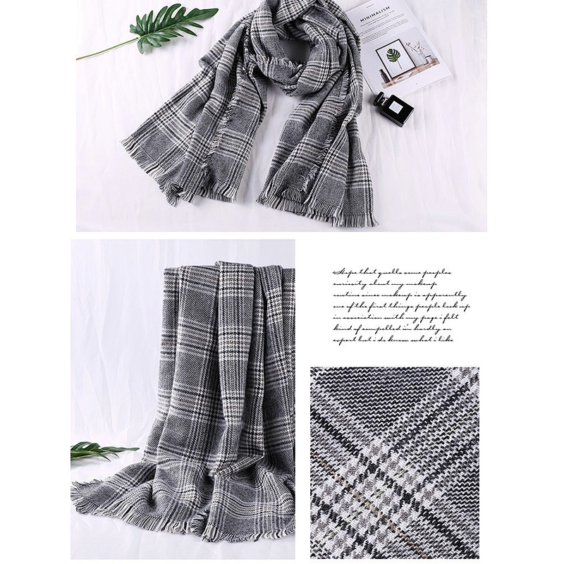 2020 Autumn And Winter New Houndstooth Plaid Scarf Widened Thickened Enlarged Cashmere Shawl