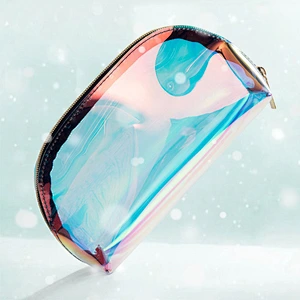 Transparent Bag Custom Personalized Waterproof Glitter Zipper Pouch Holographic Bag Cosmetic Bag