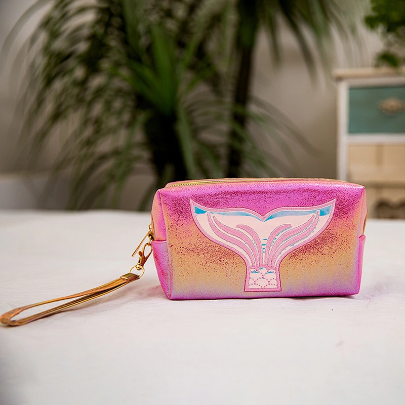 6 Color Mermaid Tail Cosmetic Bag Pu Leather Laser Waterproof Bag Portable Multi-functional Make Up Bag