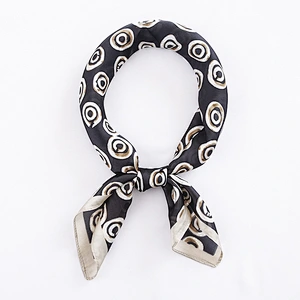 Wild circular printed female spring and summer temperament simulation silk small square scarf