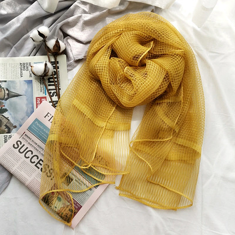 Solid color plaid islamic scarf hijab women ladies muslim silk scarf hijab