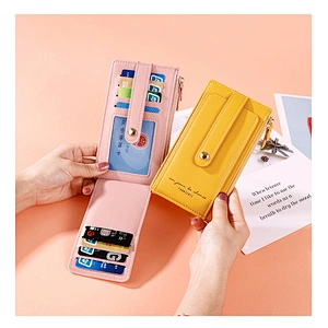 RFID Card Holder Pocket Card Case Zipper Wallets Coin Purse
