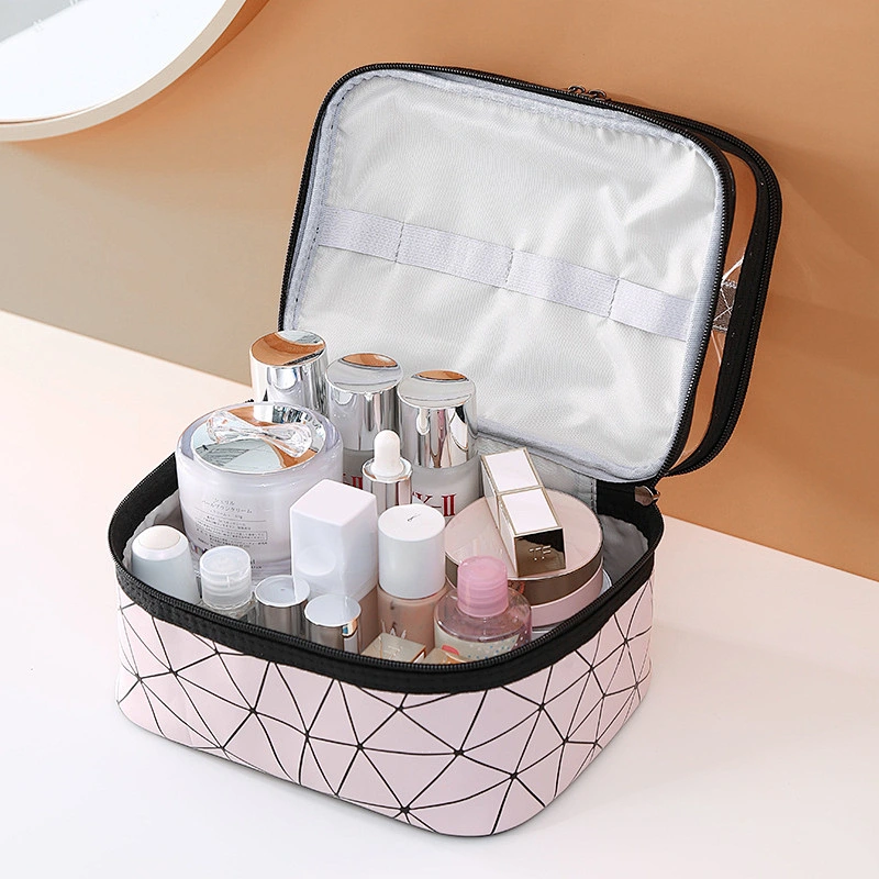 Double Layer Women Makeup Bag Portable Bag Travel Cosmetic Bag