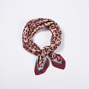 Wholesale Leopard Print Silk Scarf Women Spring Autumn Korean Small Square Scarf Ins Silk Decoration Small Scarf