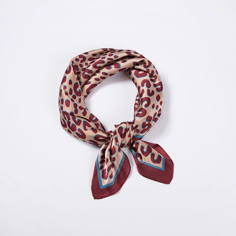 Wholesale Leopard Print Silk Scarf Women Spring Autumn Korean Small Square Scarf Ins Silk Decoration Small Scarf