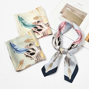 Scarf female 60x60cm small square sunscreen scarf female printed wild decorated square silk scarf