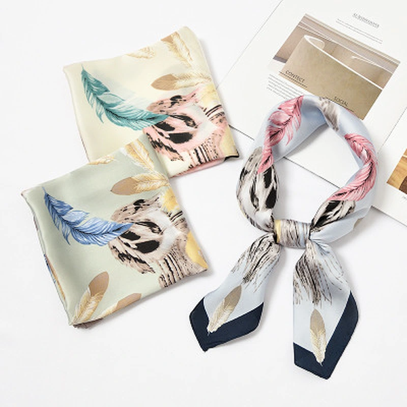 Scarf female 60x60cm small square sunscreen scarf female printed wild decorated square silk scarf