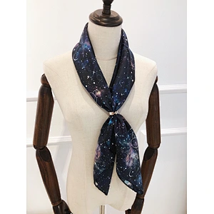 Wholesale Custom Multifunctional Starry Sky Pattern Thicken Silk Square Scarf Shawl