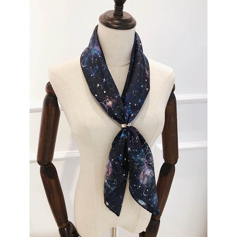Wholesale Custom Multifunctional Starry Sky Pattern Thicken Silk Square Scarf Shawl
