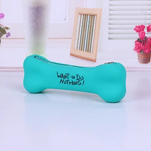 Creative 2021 New Candy Hand Holding Coin Purse Student Stationery Bag Fruit Color Bone-Shaped Silicone Pencil Case