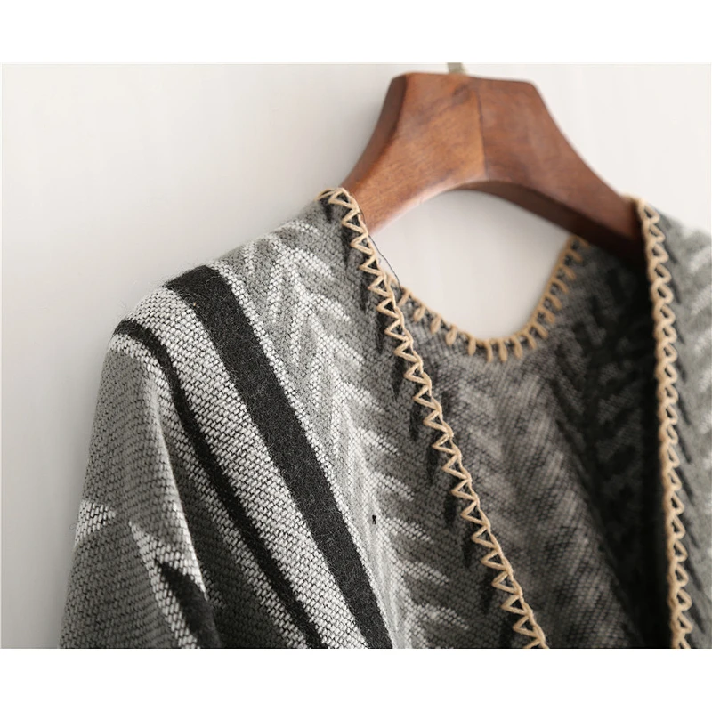 2020 Factory Direct Thick European American Style Cross Diamond Geometric Pattern Cashmere Big Shawl