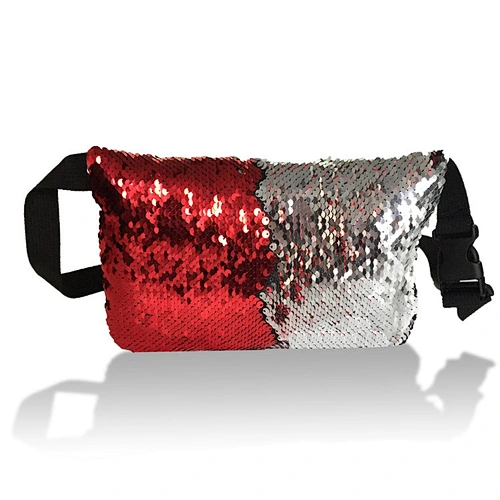 Sequined Waist Bag Europe America Women'S Sequin Waist Bag Mermaid Color Change Sequin Sports Waist Bag