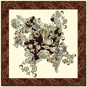 Floral female twill silk shawl scarf printed dual-purpose large square sunscreen scarf
