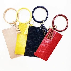 Beautiful Bracelet Hand Bag Women'S Fashion Clutch Bags PU Leather Bangle Purse Bags Keychain Wallets For Women