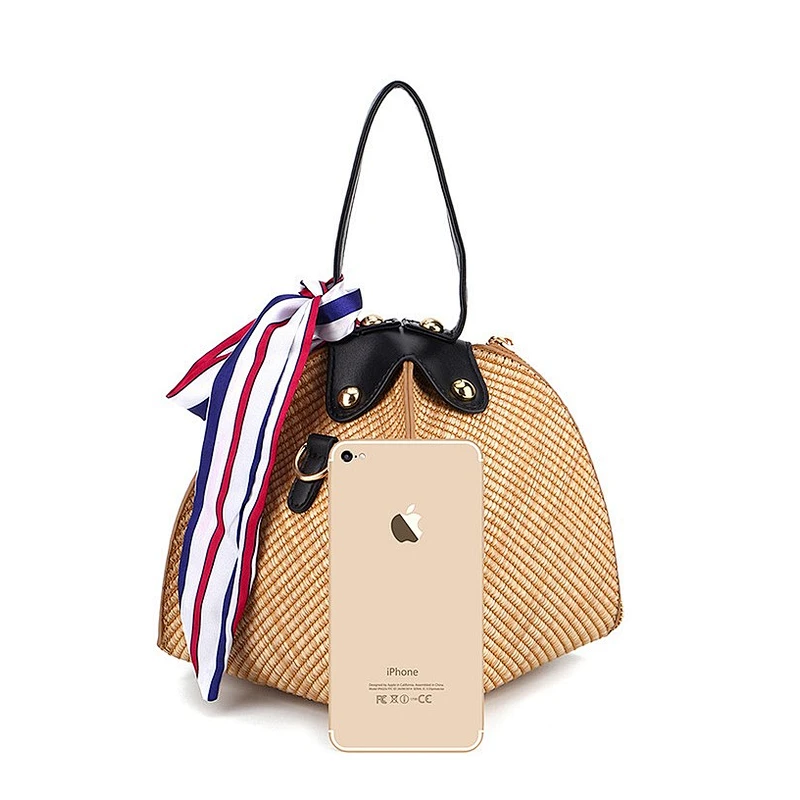 Vietnam Autumn Rattan Handmade Rattan Bag Straw Woven Bag, Bowknot Literary Beach Female Crossbody Bag
