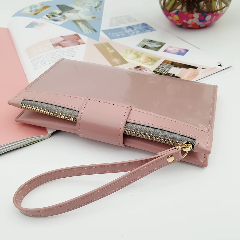 2020 New Design Colorful High Quality Plain Waterproof Ladies Clutch Purse Custom PU Leather Zipper Wallet Women